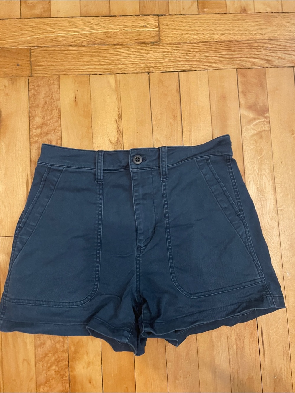 Madewell High-Waist Navy Blue Utility Shorts